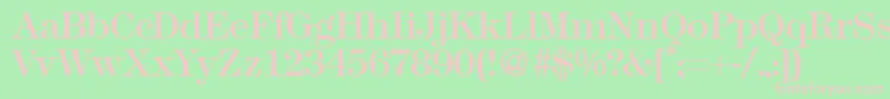 Fonte Modern438Regular – fontes rosa em um fundo verde