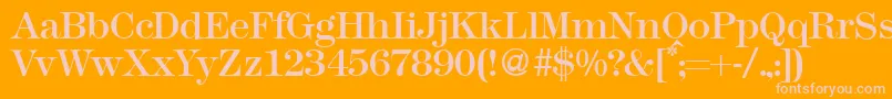 Modern438Regular Font – Pink Fonts on Orange Background