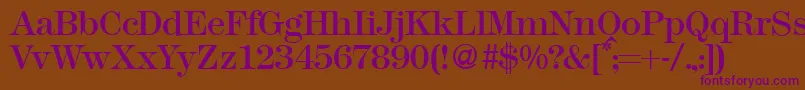 Modern438Regular Font – Purple Fonts on Brown Background