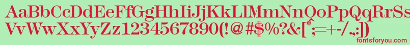 Modern438Regular Font – Red Fonts on Green Background