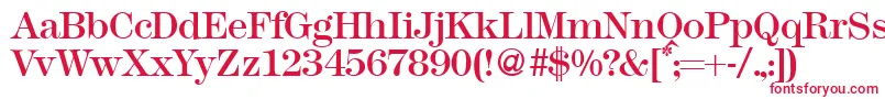 Fonte Modern438Regular – fontes vermelhas em um fundo branco