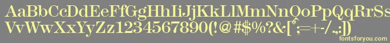 Modern438Regular-Schriftart – Gelbe Schriften auf grauem Hintergrund