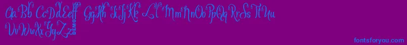 OfalyDemo Font – Blue Fonts on Purple Background