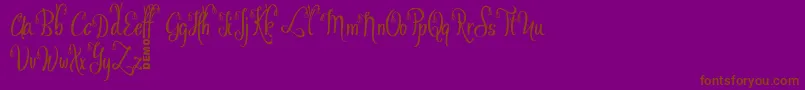 OfalyDemo Font – Brown Fonts on Purple Background