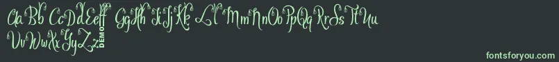 OfalyDemo-fontti – vihreät fontit mustalla taustalla
