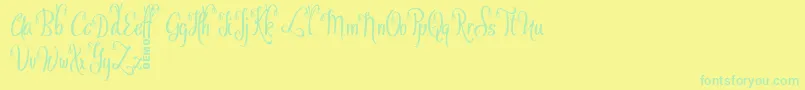 OfalyDemo Font – Green Fonts on Yellow Background