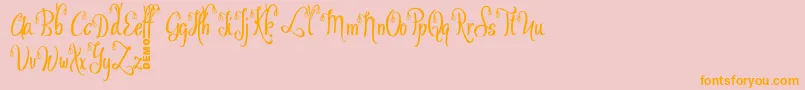 OfalyDemo Font – Orange Fonts on Pink Background