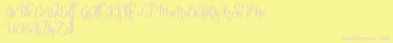 OfalyDemo Font – Pink Fonts on Yellow Background
