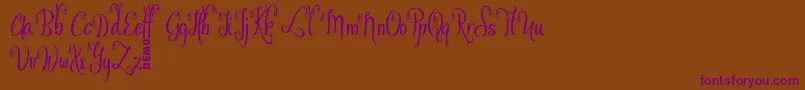 OfalyDemo Font – Purple Fonts on Brown Background