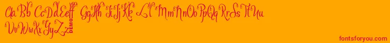 OfalyDemo Font – Red Fonts on Orange Background