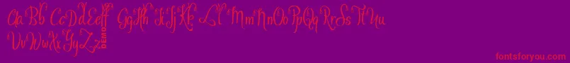 OfalyDemo Font – Red Fonts on Purple Background