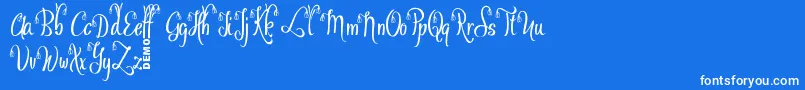 OfalyDemo Font – White Fonts on Blue Background