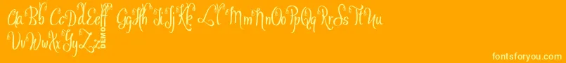 OfalyDemo-Schriftart – Gelbe Schriften auf orangefarbenem Hintergrund