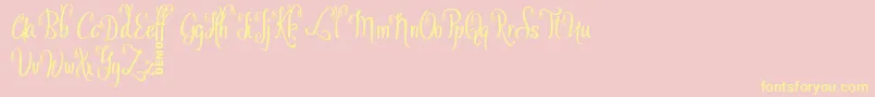 OfalyDemo Font – Yellow Fonts on Pink Background