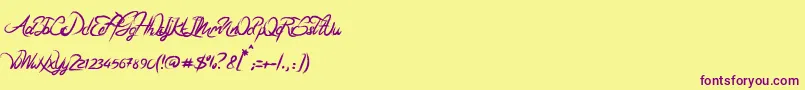 Шрифт Coffeyto – фиолетовые шрифты на жёлтом фоне