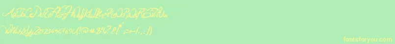 Coffeyto Font – Yellow Fonts on Green Background