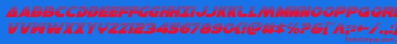 Hansolov3halfital Font – Red Fonts on Blue Background