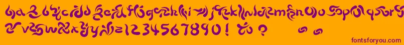 Beech ffy Font – Purple Fonts on Orange Background