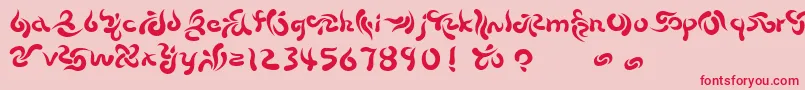 Beech ffy-Schriftart – Rote Schriften auf rosa Hintergrund