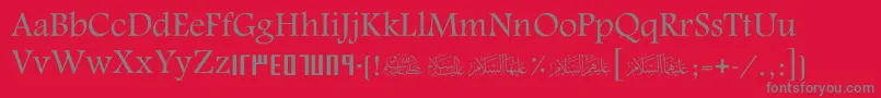 ScAlyermook Font – Gray Fonts on Red Background