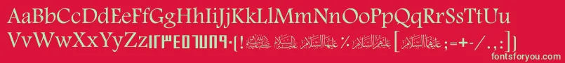 ScAlyermook Font – Green Fonts on Red Background