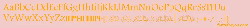 ScAlyermook Font – Orange Fonts on Pink Background