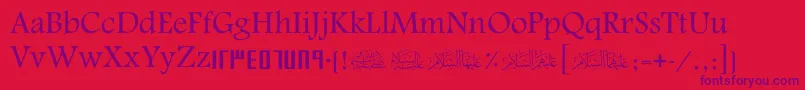 ScAlyermook Font – Purple Fonts on Red Background