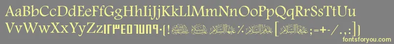 フォントScAlyermook – 黄色のフォント、灰色の背景