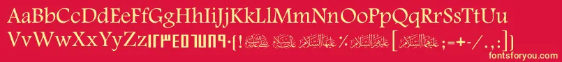 ScAlyermook Font – Yellow Fonts on Red Background