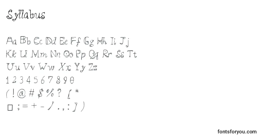 A fonte Syllabus – alfabeto, números, caracteres especiais