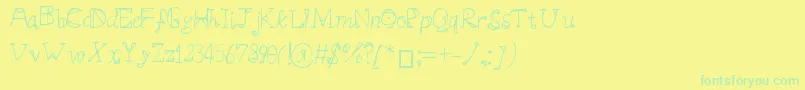 フォントSyllabus – 黄色い背景に緑の文字