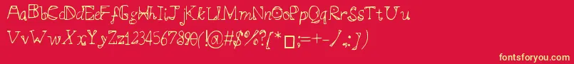 Syllabus Font – Yellow Fonts on Red Background
