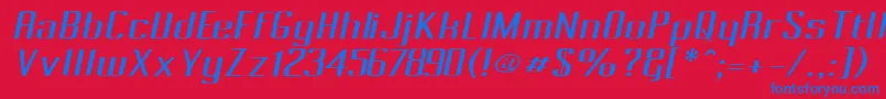 Fonte Pecot004 – fontes azuis em um fundo vermelho