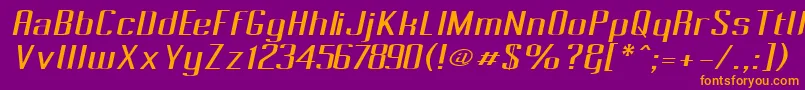 Pecot004 Font – Orange Fonts on Purple Background