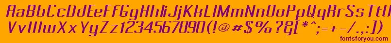 Pecot004 Font – Purple Fonts on Orange Background