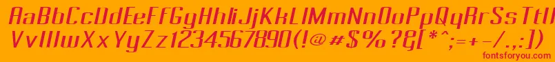 Pecot004 Font – Red Fonts on Orange Background
