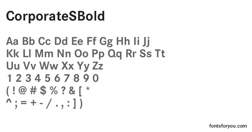 Шрифт CorporateSBold – алфавит, цифры, специальные символы