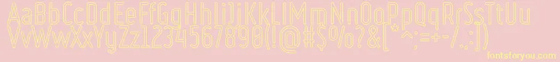 RulerOutlineRegular Font – Yellow Fonts on Pink Background