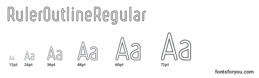 Размеры шрифта RulerOutlineRegular