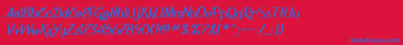 SfFoxboroScriptExtendedBold Font – Blue Fonts on Red Background