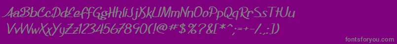 Lisätietoja SfFoxboroScriptExtendedBold-fontista SfFoxboroScriptExtendedBold-fontti – harmaat kirjasimet violetilla taustalla
