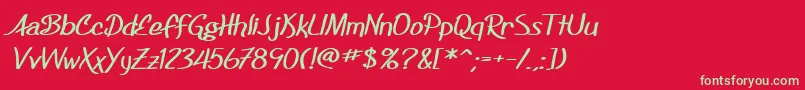 SfFoxboroScriptExtendedBold Font – Green Fonts on Red Background