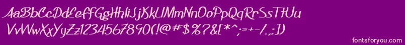 SfFoxboroScriptExtendedBold Font – Pink Fonts on Purple Background