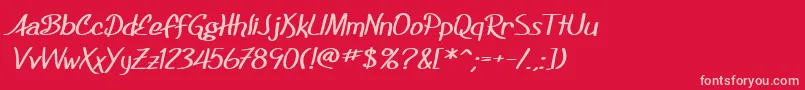 SfFoxboroScriptExtendedBold Font – Pink Fonts on Red Background