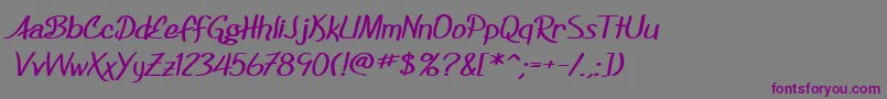 SfFoxboroScriptExtendedBold Font – Purple Fonts on Gray Background