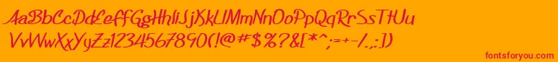 SfFoxboroScriptExtendedBold Font – Red Fonts on Orange Background