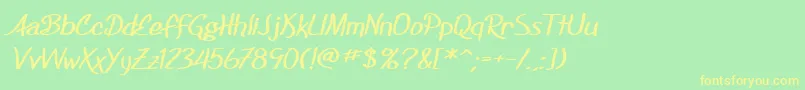 SfFoxboroScriptExtendedBold Font – Yellow Fonts on Green Background