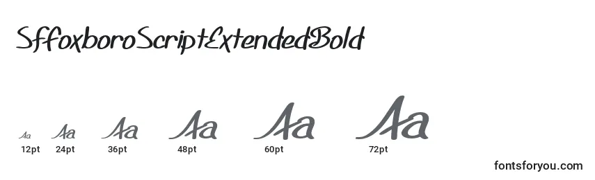 Размеры шрифта SfFoxboroScriptExtendedBold
