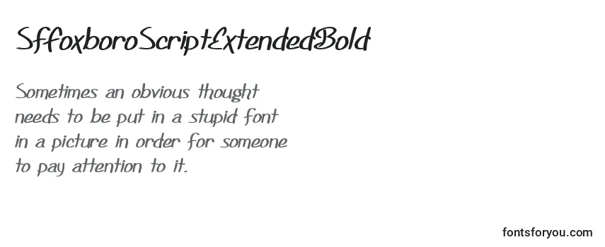 SfFoxboroScriptExtendedBold フォントのレビュー