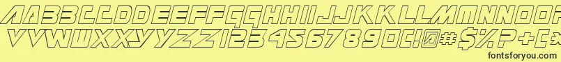 MasterforceHollow Font – Black Fonts on Yellow Background